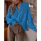 thumbnail image 5 of Camisa de Mujer PRETTYGARDEN con Encaje, Manga Larga, Botones, Gris Azul, Talle S, 5 of 8