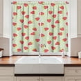 thumbnail image 2 of Ambesonne Fruits Kitchen Curtains, Spring Blossoms Cartoon, 55"x39", Pale Green Red, 2 of 3