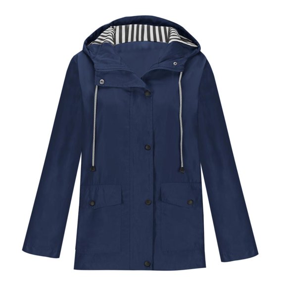fheaev Rain Jacket for Women Outdoor Jacket Waterproof Windproof Acket Recreation Sports Interchange Jacket Windbreaker Long Sleeve Detachable Hooded Raincoats