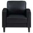 thumbnail image 2 of Rumi Accent Chair, Black Faux Leather, Modern Track Arms, Foam Cushions, 2 of 2