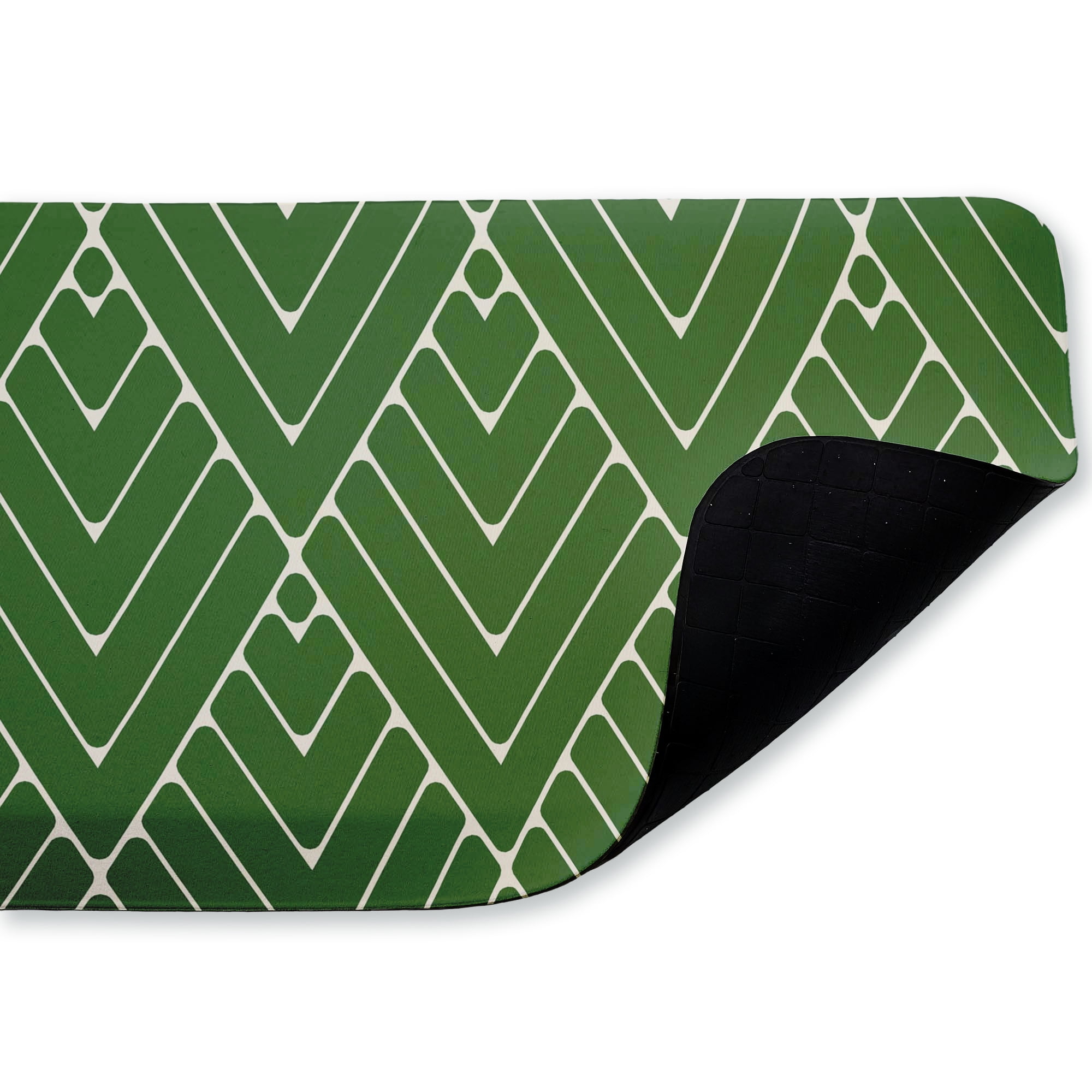 Stupell Industries Green Diagonals Abstract Printed Anti-Fatigue Floor Mat, design by SunDance Group LLC
