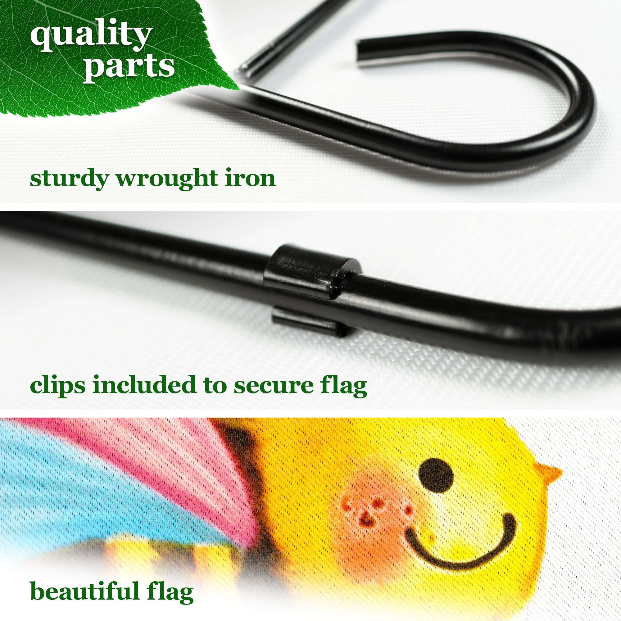 G128 Combo Pack: Garden Flag Stand 36x16IN & Garden Flag Sweet Bee Flowers Printed 12x18IN Double Sided