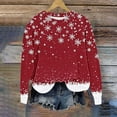 thumbnail image 4 of Lorytime Sweatshirt for Women Oversized Christmas Snowflakes Print Shirt Crew Neck Long Sleeve Pullover Loose Tops, 4 of 6