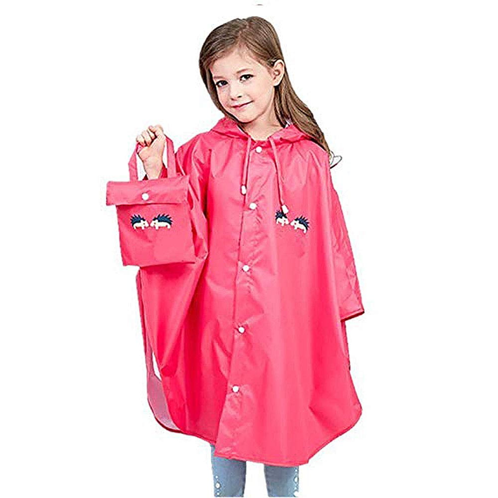 Kids Poncho Hooded Raincoat Durable 