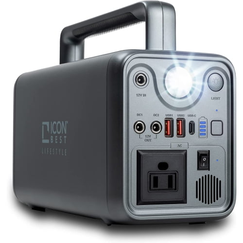 ICON BEST | Portable Power Station 300W/ 230WH, 72000mAh, Solar Generator (Solar Panel Not Included) with 110V AC Outlets, Type-c 18W, PD 65W, Solar Mobile Lithium Battery Pack - New