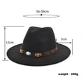thumbnail image 2 of Coneflower Teenager Black Hat Men Adults Unisex Retro Western Cowboy Riding Hat Leather Belt Wide Cap Straw Hat Travel Hat Men Little Buckets, 2 of 3