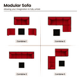 thumbnail image 5 of MRUAKA 5 Pieces Patio Conversation Set, Outdoor Sectional PE Rattan Wicker Furniture Seat,Red, 5 of 7