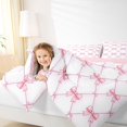 thumbnail image 4 of Manfei Girly Bowtie 7-Piece Twin Bedding,Cute Pink Bow Bedding Comforter Set,Pink Reversible, 4 of 7