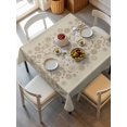thumbnail image 2 of Japanese Suqare Tablecloth - 60 x 60 Inch, Beige Farmhouse Retro Floral Leaf Pattern Waterproof & StainResistant Tablecloth, Washable Oil-proof Table Cover for Dining/Party/Wedding/Camping/Buffet, 2 of 9