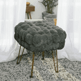 thumbnail image 5 of Home Soft Things Fox Faux Fur Pouf Stool Ottoman - Gunmetal - 17x17x17", 5 of 8