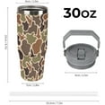 thumbnail image 3 of Stainless Steel Tumbler with Lid And Straw 30 Oz Top Handle Duck Hunting Camo Leakproof Vacuum Insulated Water Bottle for Car Travel, 3 of 6