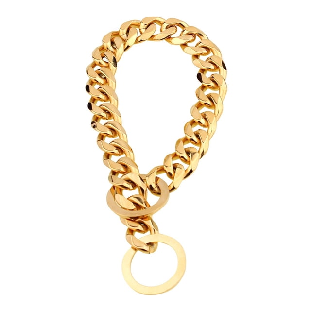Stainless Steel Golden Pitbull Pet Large Dog Chain Pet Chain Collar