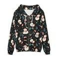 thumbnail image 3 of Suhoaziia Black Zip Up Hoodies for Women Graphic Ugly Snowman Christmas Tree Graphic Print Tops Winter Lightweight Thin Sports Jumper with Pocket Size 4XL, 3 of 6