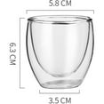 thumbnail image 3 of ZCtt Set of 6 Double-Walled 80ml Borosilicate Glass Espresso Cups, 3 of 5
