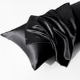 thumbnail image 2 of Flxxie Ultra Silky Satin Body Pillowcase for Hair and Skin, 2 Pack Envelope Body Pillow Cover, 20" x 54", Black, 2 of 6