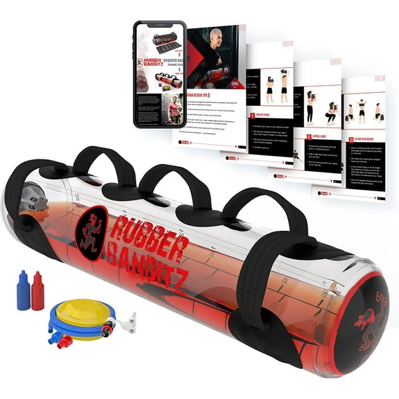 RubberBanditz Water Weight Aqua Bag - Filled Hydro Core Training Bag for Balance, Strength Functional Fitness Training -Exercise Sandbag Alternative Power Water Weight Bag, Portable Home Gym Equipment