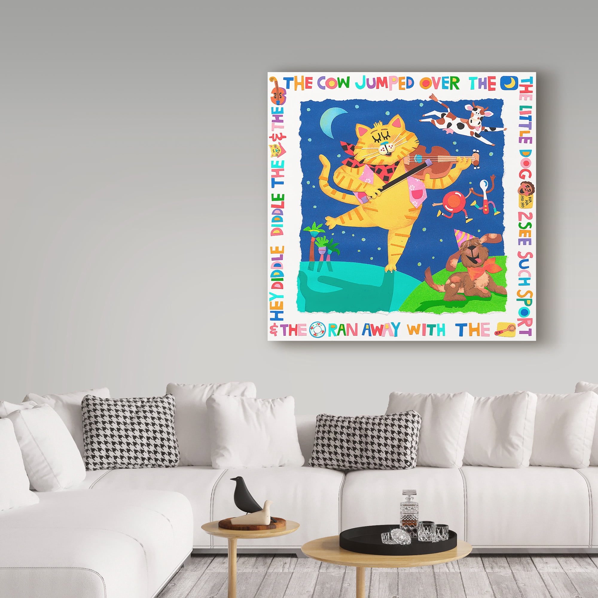 Trademark Fine Art 'The Cow Jumped Over The Moon' Canvas Art by Cheryl Piperberg