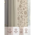 thumbnail image 5 of Japanese Sheer Curtains 96 Inch Length 2 Panels Set, Beige Farmhouse Retro Floral Leaf Pattern Voile Window Treatment Semi Sheer Long Curtains Drapes for Bedroom/Living Room/Kitchen 52"x96"x2, 5 of 7