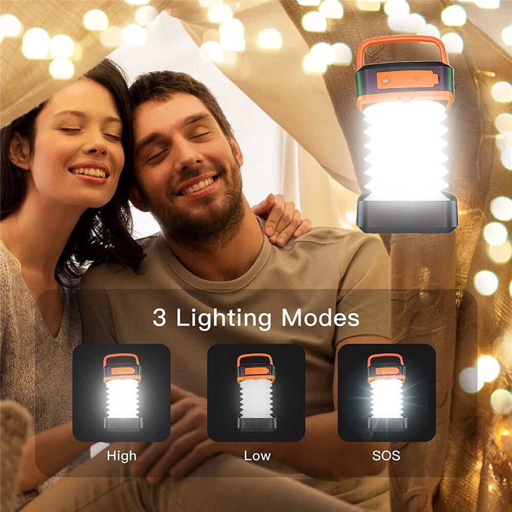 LINKPAL Solar Lantern - Collapsible LED Camping Lantern - Rechargeable Solar - USB Portable Lamp and Phone Charger for Emergency, Power Outage, Hurricane - Tent Lights, Hiking, Backpacking Gear