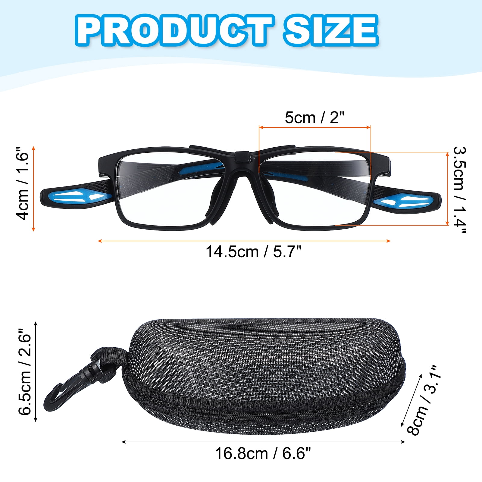Uxcell Professional Sports Goggles, Unisex Protective Eyewear Safety Glasses for Cycling Basketball Outdoor Blue
