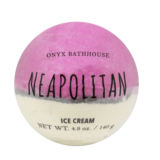 Onyx Bathhouse Neapolitan Ice Cream Bath Bomb, 4.9 Oz.