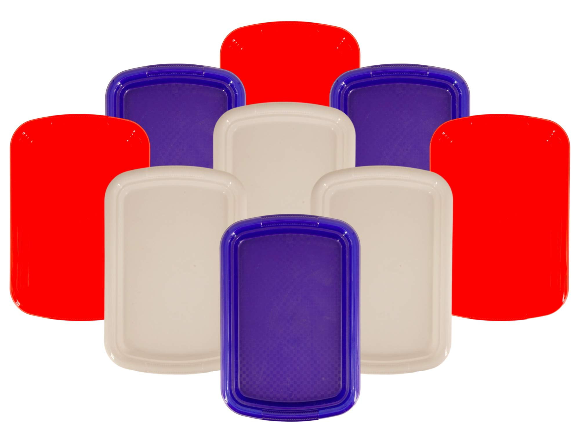 Details about  / Rectangular Plastic Trays 9 Trays - Red, White, Blue Measure 15.4 in x 10.4