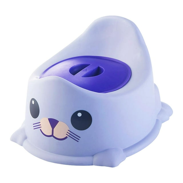 Silla de entrenamiento para ir al baño para bebés, antideslizante, portátil, con protección contra salpicaduras, orinal para animales azul