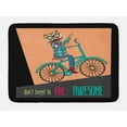thumbnail image 1 of Geek Bath Mat, Words Dont Forget to Be and Hipster Owl Riding a Bike Pattern, Plush Bathroom Decor Mat with Non Slip Backing, 29.5" X 17.5", Multicolor, by Ambesonne, 1 of 2