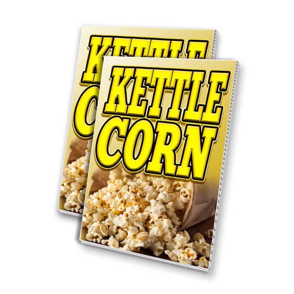 Kettle Corn (24" X 36") 4mm Corrugated Plastic Panel, Graphics Applied To 1 Side (Pk of 2)
