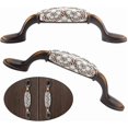 thumbnail image 5 of Vintage Floral Pattern Cabinet Pull, 2 Pieces Ceramic Drawer Handles, Vintage Ceramic Cabinet Handles, with Screws, 5 of 5