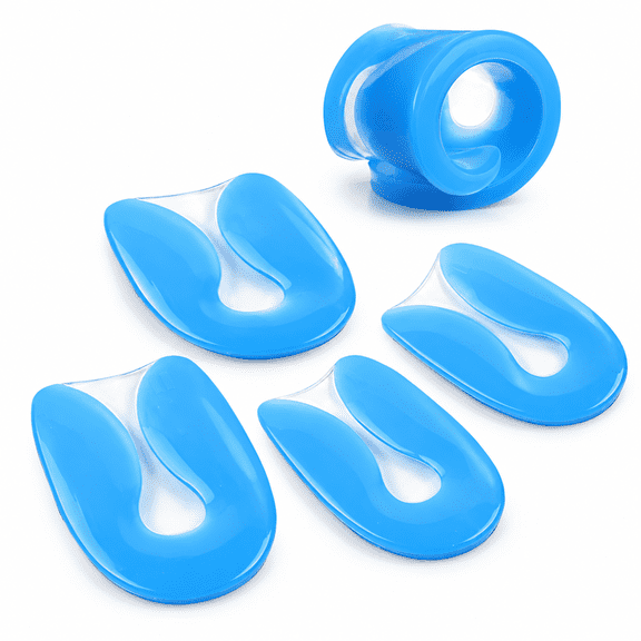 FLORNIX 3 Pairs of Silicone U-Shaped Bone Spur Heel Cups, Corrective Heel Support Pads for Plantar Fasciitis and Heel Pain Relief, Shock Absorption Support (S)