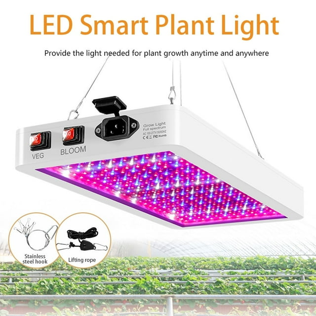 LED 2020 Latest Technology Plant Grow Light Adjustable Full Spectrum Double Switch Plant Light with Powerful Cooling System for Indoor Plants Veg aFlower (216 LEDs)