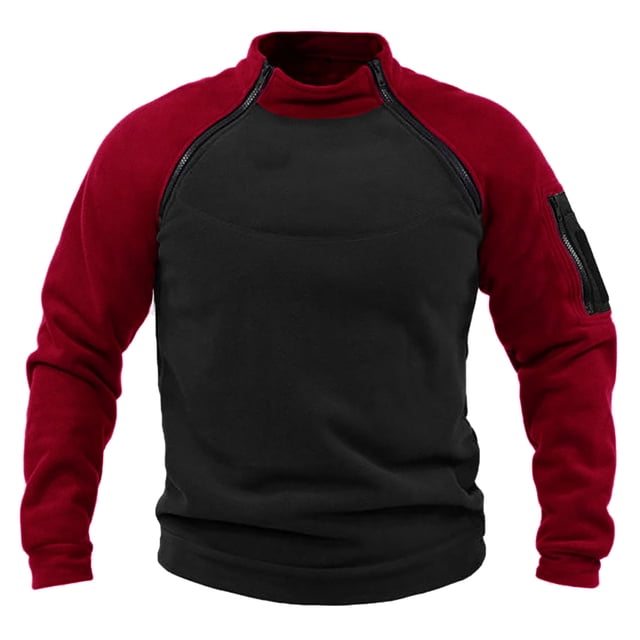 LUOGENLI T-shirts pour Hommes Mode Couleur Unie Extérieur Chaud et Respirant Chandail à Capuchon T-shirts Graphiques Pâques 4TG T-shirts Graphiques Saint-Valentin Rouge m