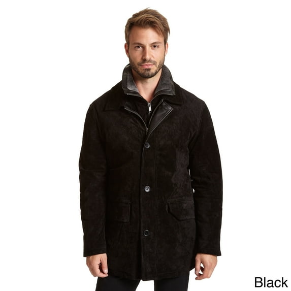 EXcelled Men's Suede Double Collar Jacket