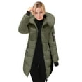 thumbnail image 3 of Womens Puffer Jacket 2026 Casual Long Sleeve Slim Fit Mid Length Full Zip Up Thick Warm Winter Coats with Pockets, 3 of 8