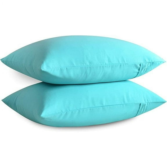 Parkdale Set of 2 Ultra Soft Microfiber Zippered Pillow Cases (Standard, Aqua)