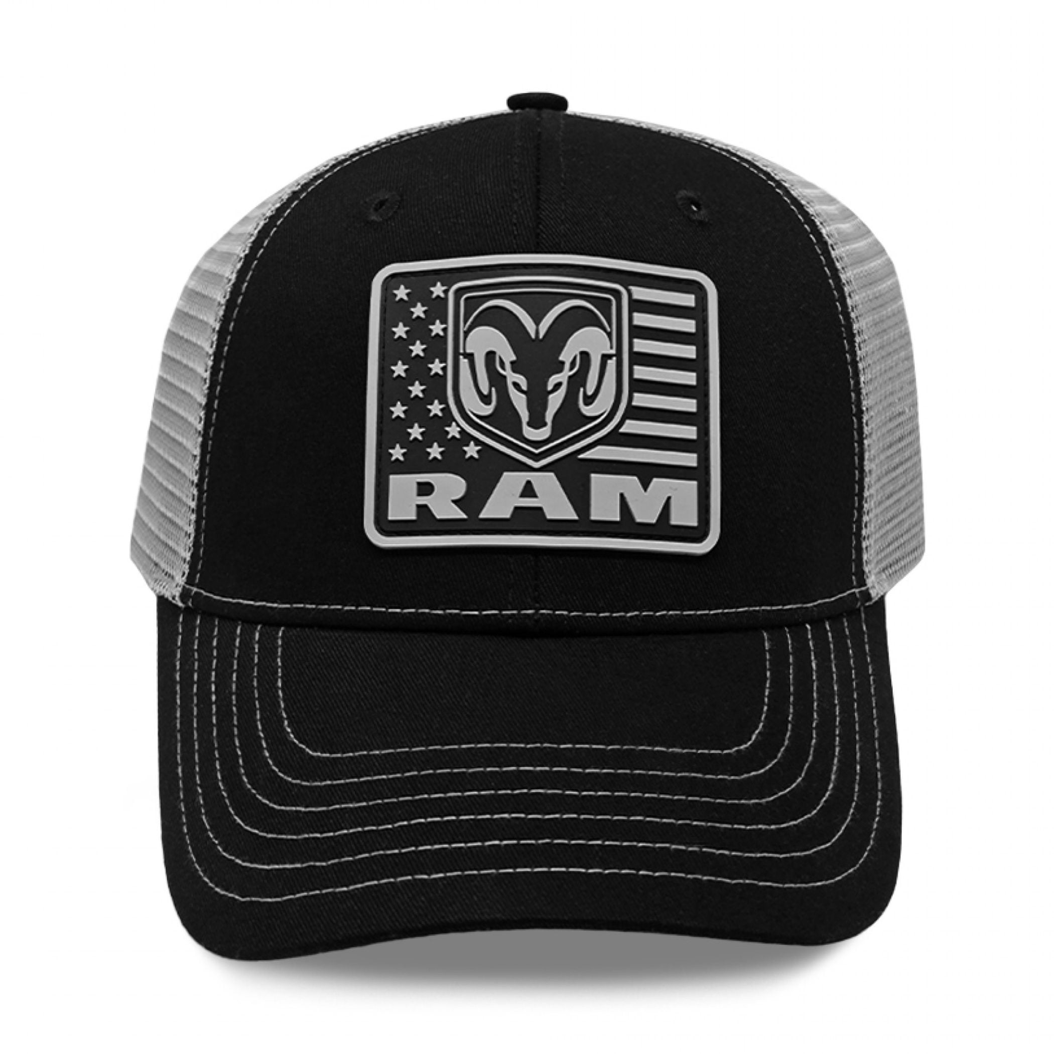 Dodge Ram Patriotic Logo Patch Adjustable Trucker Hat