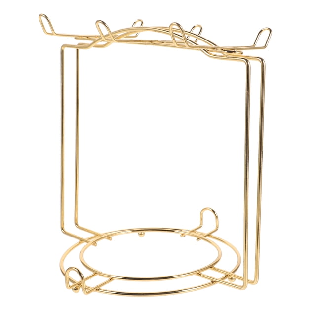 Organizador de platos de taza Organizador de gabinete de cocina sencillo para el hogar y organizador de mostrador (para 4 tazas 6 platos / dorado)