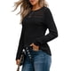 thumbnail image 1 of Camisa de Larga con Encaje para Mujer, Top de Otoño, Moda Elegante, Informal, Tipo Túnica, Suéter, Ropa de . Negro S, 1 of 8