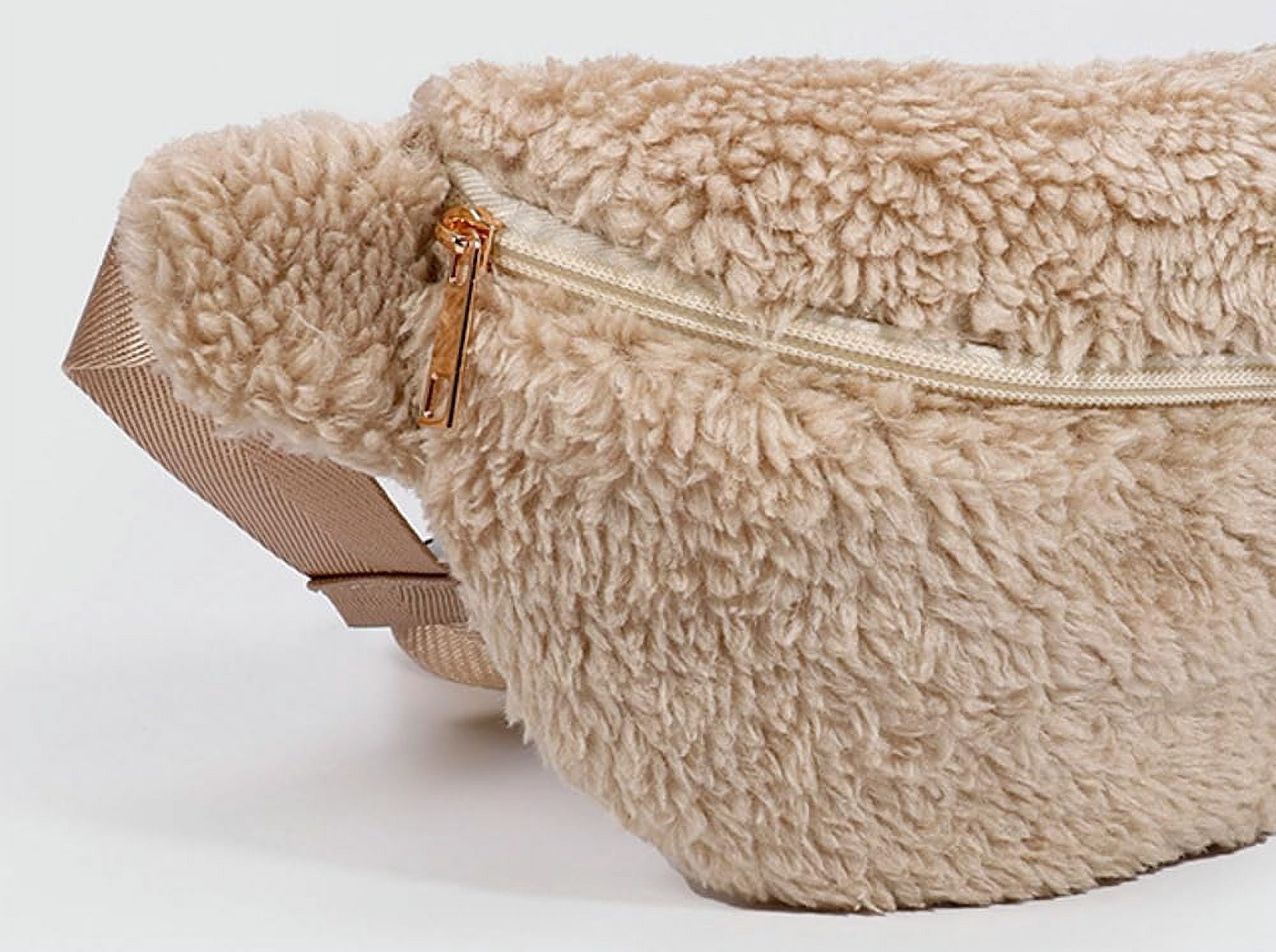 Municipal Fuzzy Crossbody Bag for Women Fanny Packs for Women Trendy Sling Purse Handbag Shoulder Bag for Travel Walk Winter
