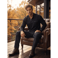 thumbnail image 6 of JWD Mens Long Sleeve Henley Shirt Casual Button Neck T Shirt with Chest Pocket Black L, 6 of 7