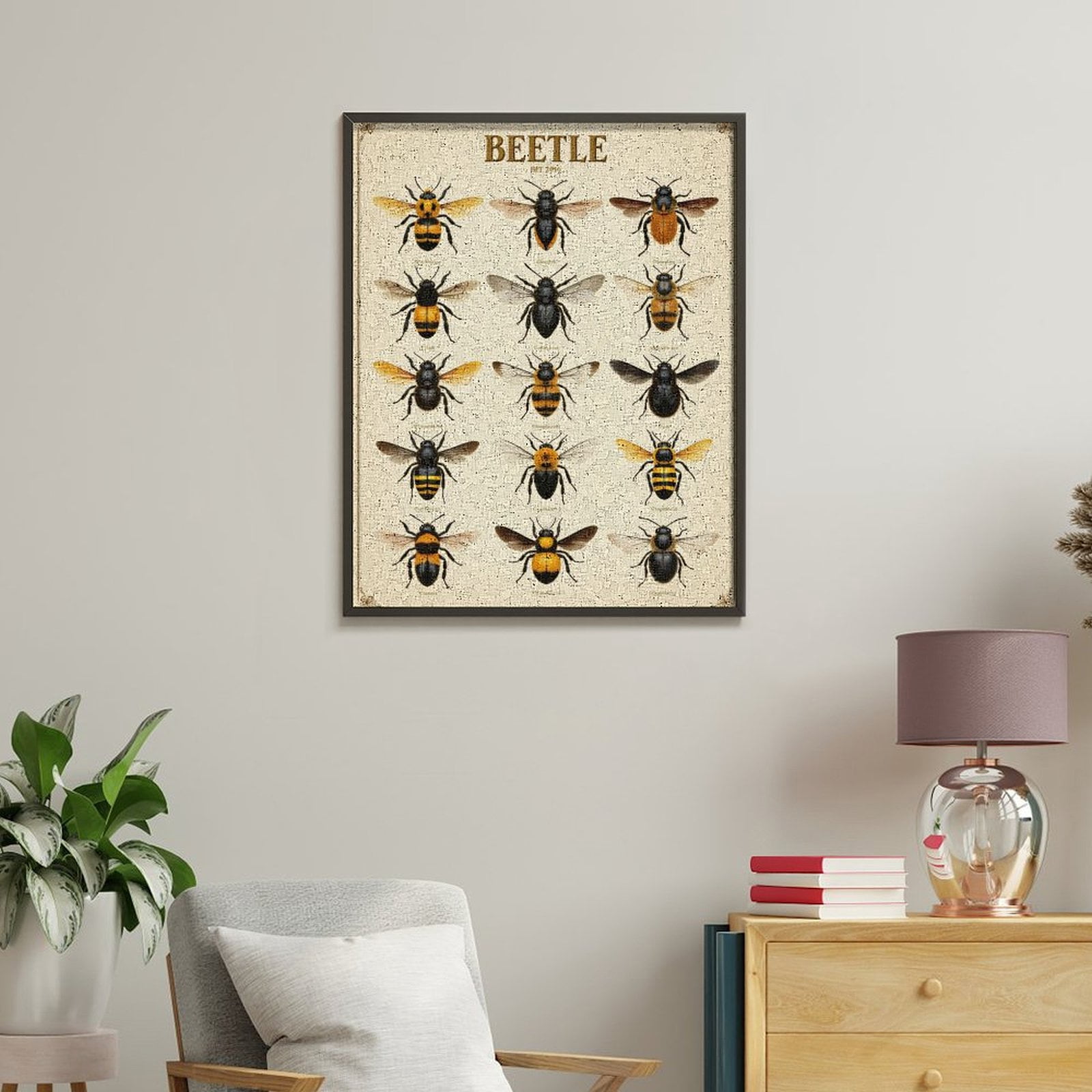 Paint By Numbers Kit for Adults Beginner - DIY Bumblebee Variety Illustration Chart Canvas Painting Kits for Adults, Frameless Paint By Number for Adults for Home Wall Decor 16x20 Inch
