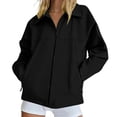 thumbnail image 3 of Jsaierl Women's Collared Zip Up Lightweight Jacket Long Sleeve Sporty Casual Bomber Coat with Zippered Pockets Daily Outdoor Top, 3 of 7