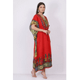 thumbnail image 2 of Women's Red African Long Kaftan Maxi Tunic Caftan Gown Top Night Dress One Size, 2 of 5