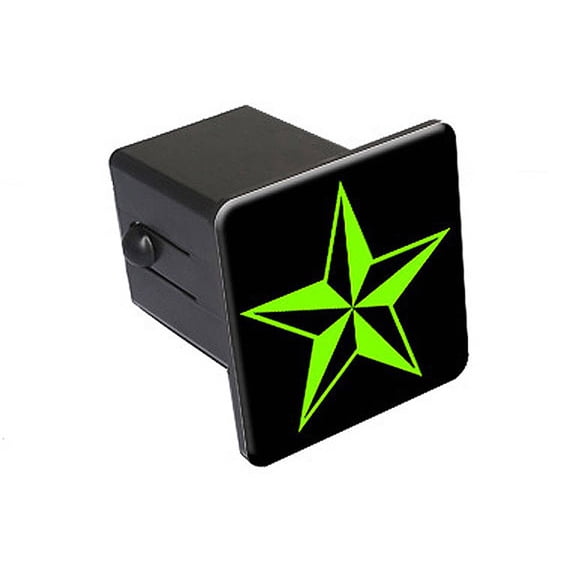 Nautical Star, Green 2" Tow Trailer Hitch Cover Plug Insert