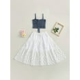thumbnail image 4 of Bagilaanoe 2Pcs Little Girls Skirt Set Sleeveless Vest Tops + A-Lined Short Skirt 3T 4T 5T 6T 7T 8T Kids Casual Outfits, 4 of 9