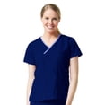 thumbnail image 1 of Core by Maevn Women's Y-Neck Mock Wrap Solid Scrub Top, 1 of 1