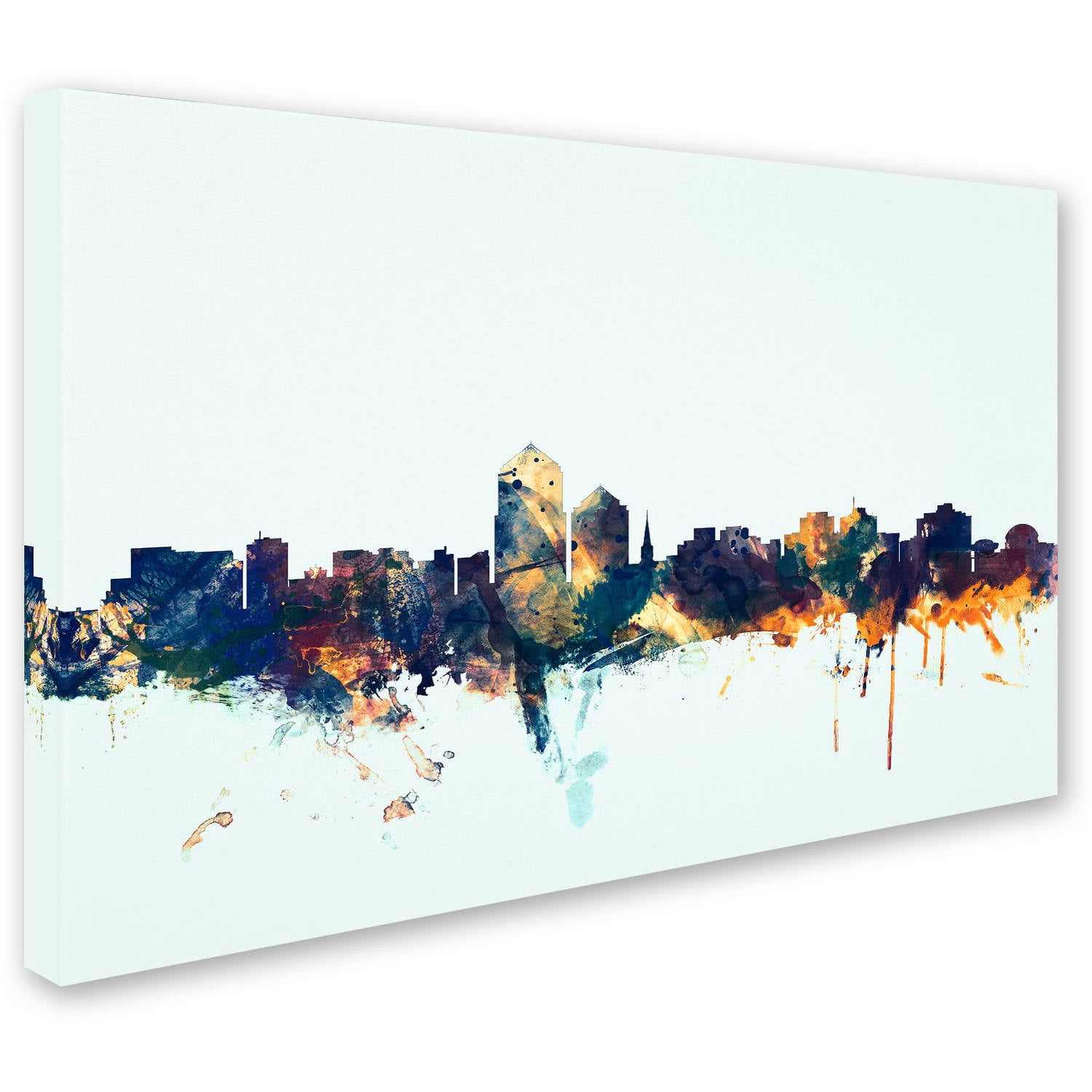 Trademark Fine Art "Albuquerque NM Skyline Blue" Canvas Art by Michael Tompsett