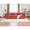 thumbnail image 2 of Cloud Sofa 4 Seats (Ottoman is not included), Modern Sectional Couch, for Living Room Bedroom and Apartment, Comfy Double Layer Upholstered Seat Cushion, Breathable Chenille Fabric, Beige,SW5014BG, 2 of 19