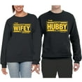thumbnail image 2 of Wild Bobby, The Best Hubby in the Galaxy The Best Wifey in the Universe, Matching Couples Crewneck Sweater, Black, Mens L-Womens 3XL, 2 of 3